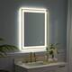 Wall Mounted Back Light Bathroom Framed LED Mirror Anti- Fog With Dimmable Light Touch Sensor And Memory Function
