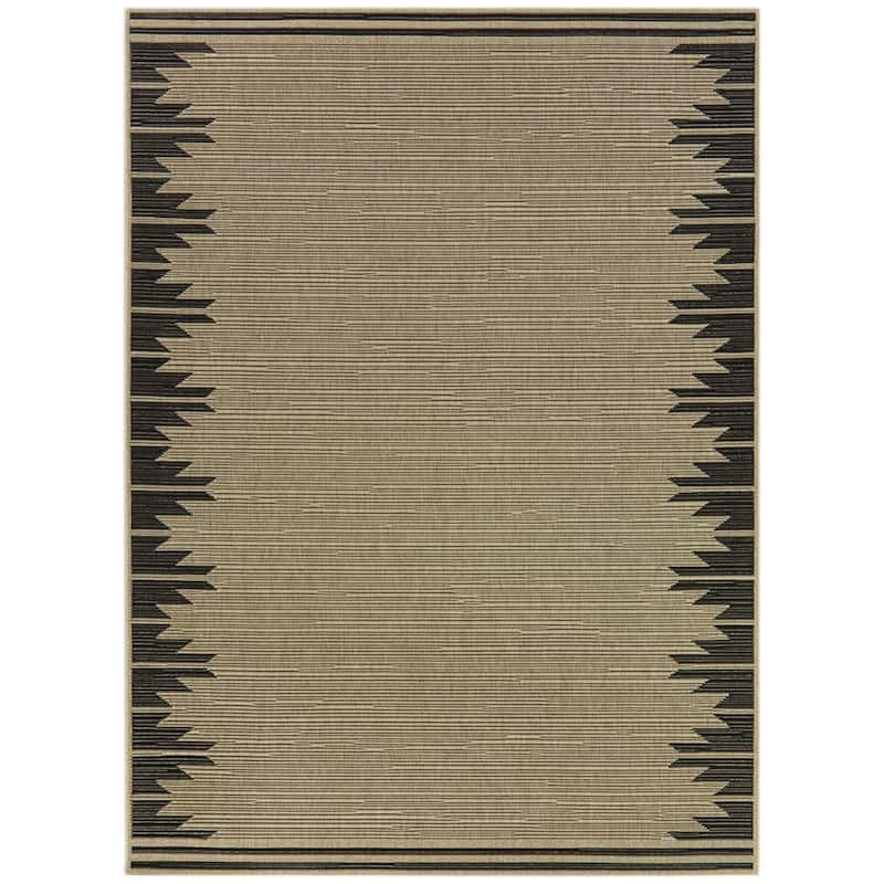 Merieme Art Deco Border Modern Indoor/ Outdoor Area Rug