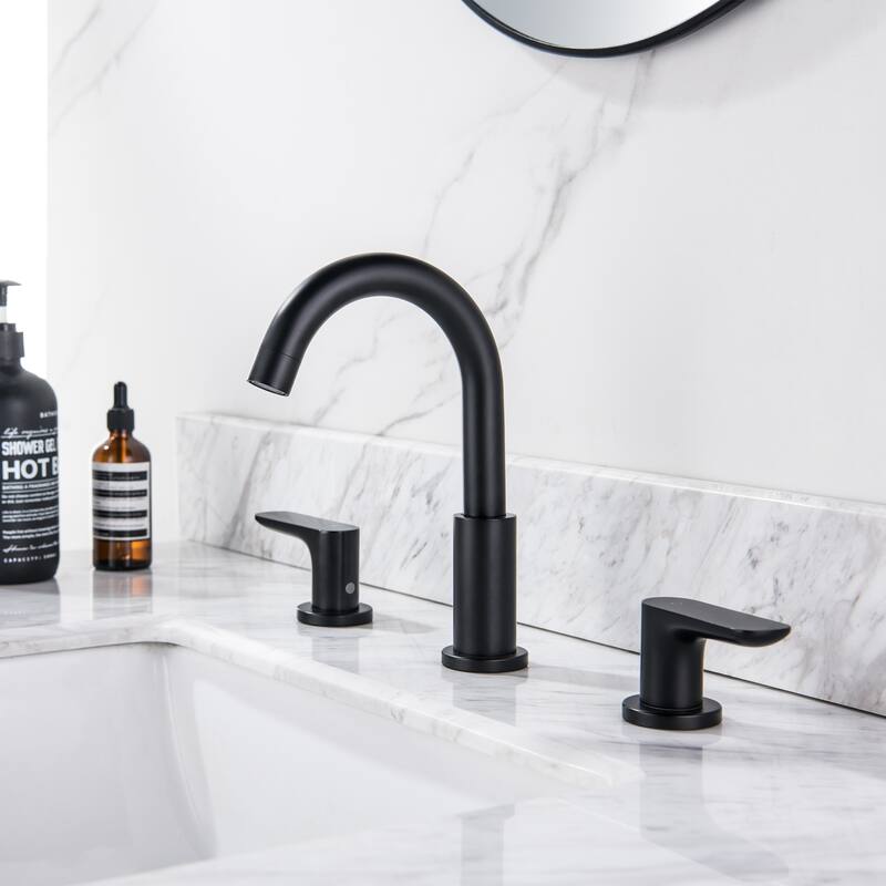 Widespread Double Handles Bathroom Sink Faucet With Swivel Spout