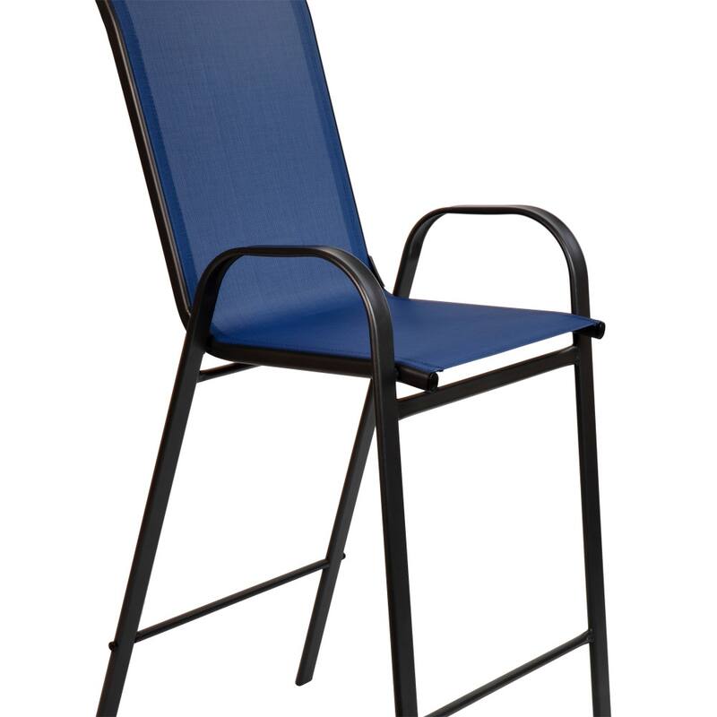2 Pack Outdoor Barstools with Flex Comfort Material-Patio Stool