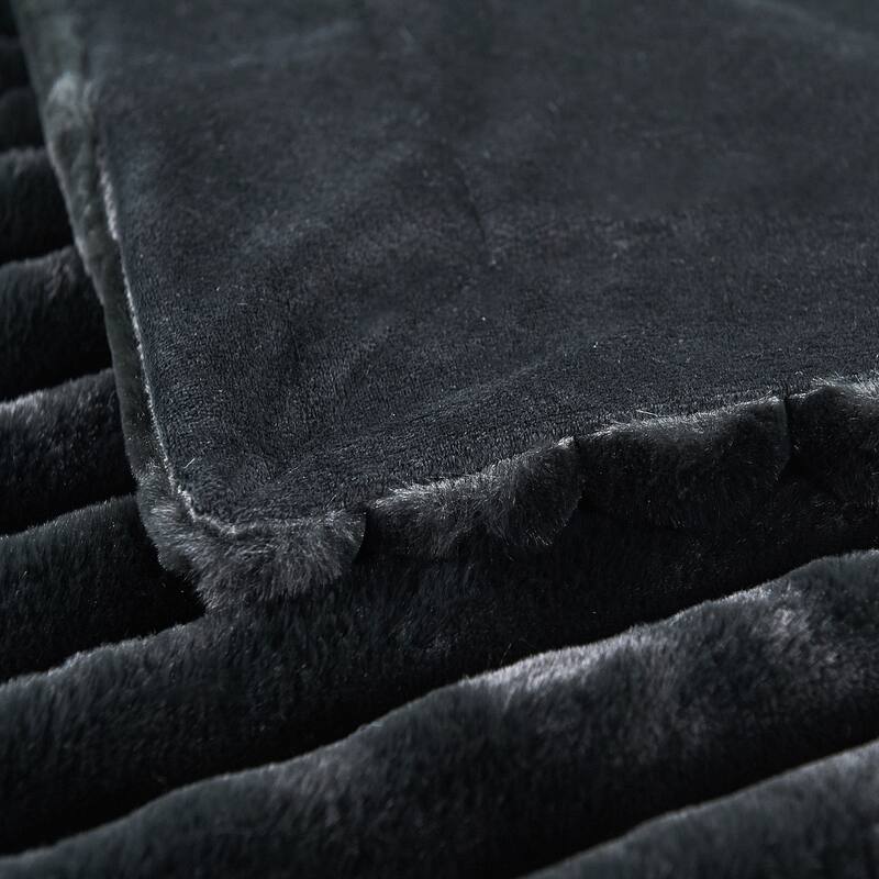 Fuzzy Striped FauxFur Throw.