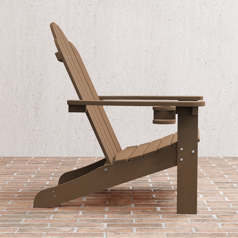 LUE BONA Outdoor Plastic Poly Weather Resistant Patio Adirondack Chair 1-Pack - 35"D x 30"W x 36.2"H