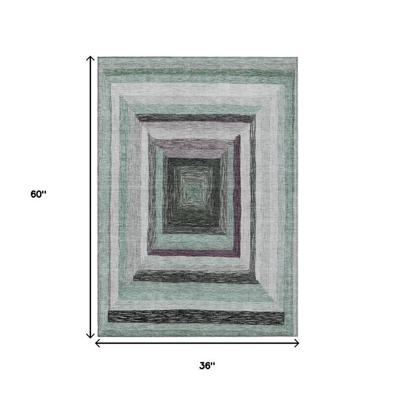 HomeRoots Geometric Transitional Rectangle Outdoor Rug