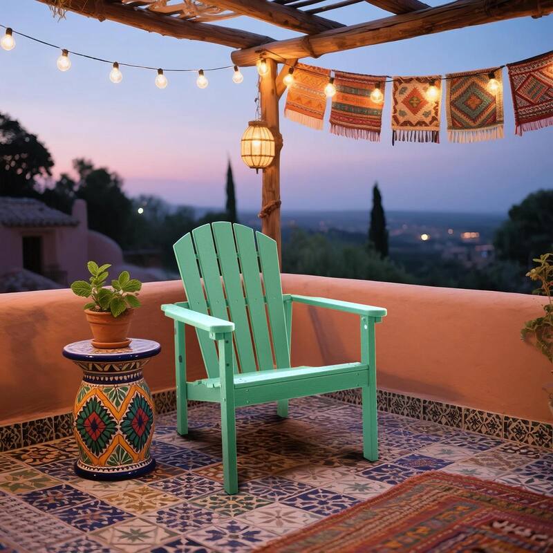 All Weather HDPE Stackable Adirondack Chair,Space-Saving Outdoor Patio Chair
