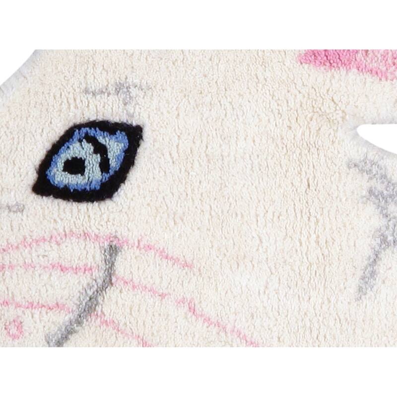 Pasargad Home Bunny Collection Hand-Tufted White Wool Area Rug - 2' 0'' X 3' 0''
