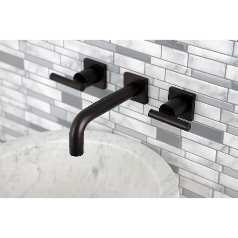 Manhattan Two-Handle 3-Hole Wall Mount Bathroom Faucet