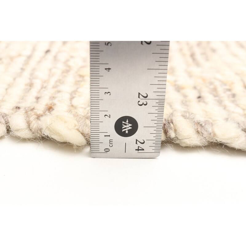 ECARPETGALLERY Braid weave Sienna Cream Wool Rug - 5'1 x 7'7