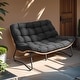 preview thumbnail 46 of 71, Double Papasan Chair Loveseat with Cushion, All-weather PE Rattan 2-Person Wicker Patio Chair for Indoor Outdoor 1PC-Black cushion