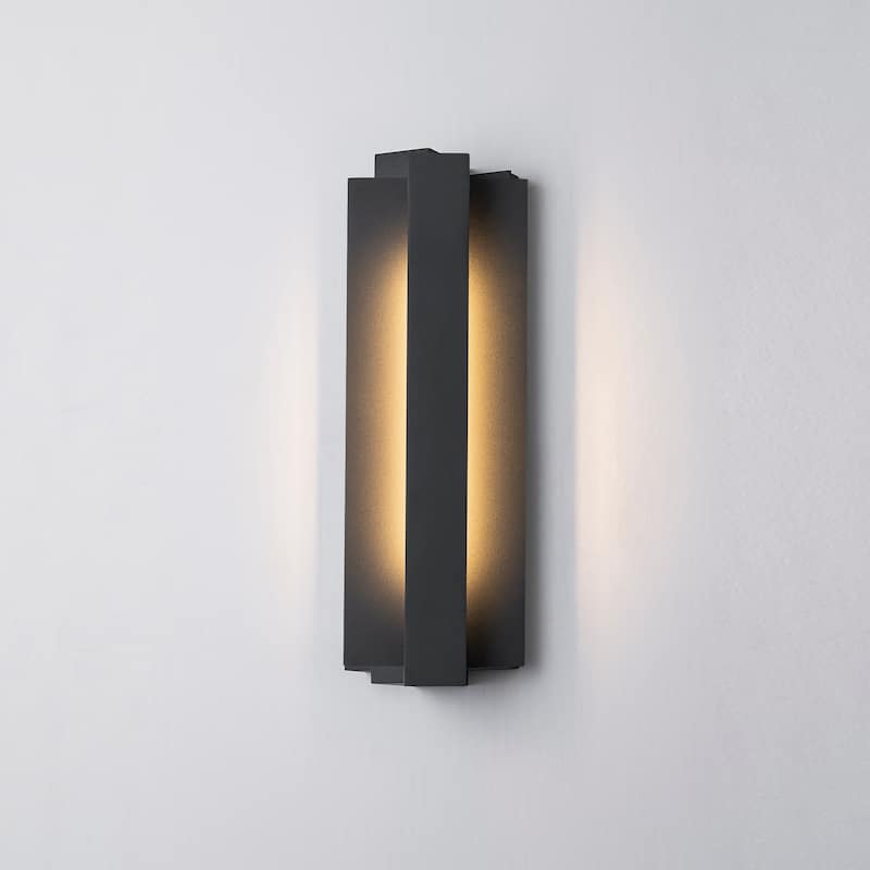 Modern Black Outdoor Wall Lights Aluminum Linear Dimmable LED Wall Sconce Lights for Outside