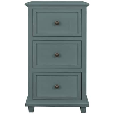 Aged Seafoam Three Drawer Side Table
