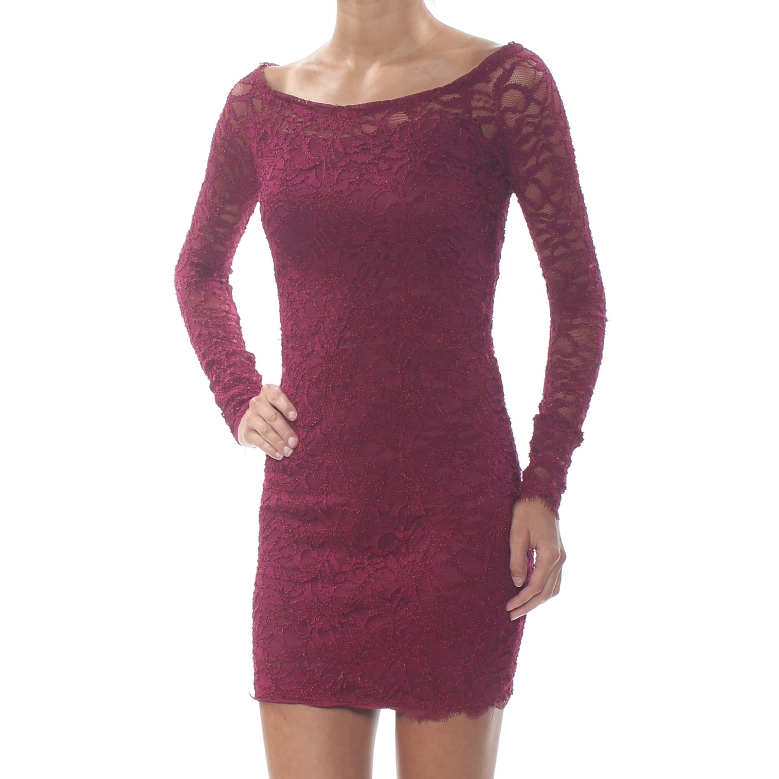 Shop Jump Womens Burgundy Long Sleeve Mini Cocktail Dress Size 2xs Overstock 28607805