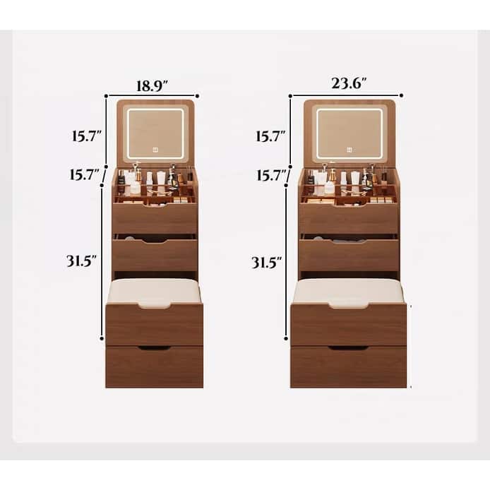 3 in 1 Vanity Desk with Plip Top Mirror