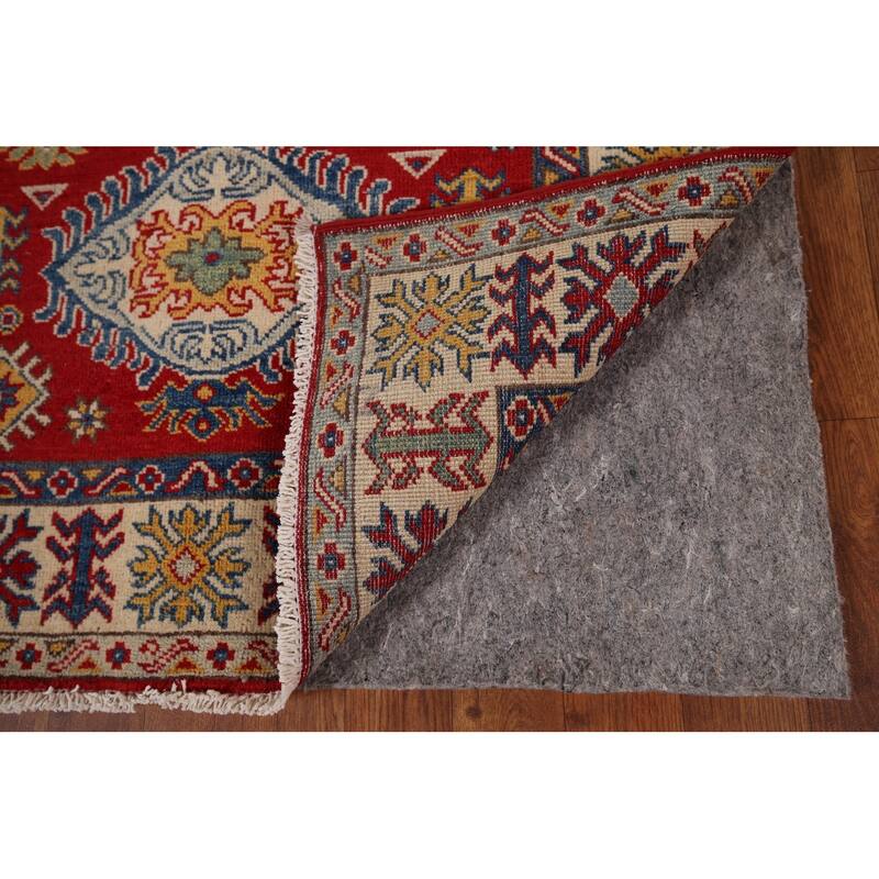 Kazak Oriental Accent Rug Handmade Traditional Red Wool Carpet - 3'3" x 4'7"
