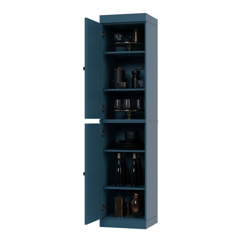 Palace Imports 100% Solid Wood Pantry Cabinet, Adjustable Shelves, 16.5" Wide, 71.5" Tall