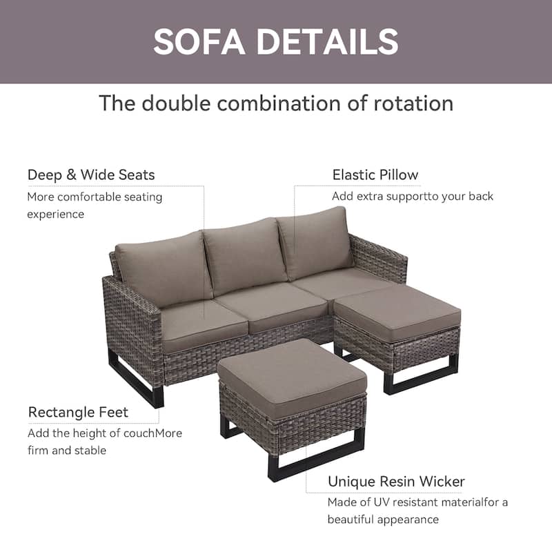 5 Piece Patio Sofa Chair Furniture Set