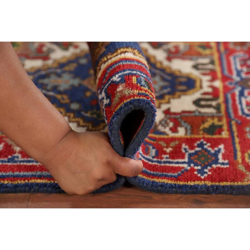 Blue Heriz Serapi Indian Accent Rug Handmade Wool Carpet - 2'0" x 3'0"