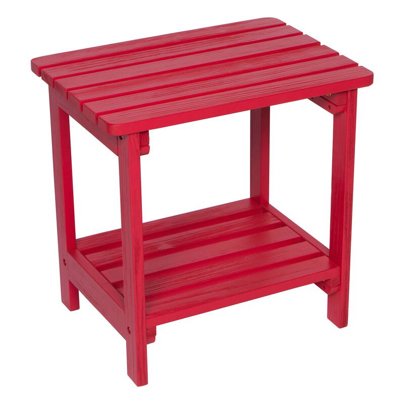 Laguna Adirondack Weather-Resistant 19.75" Wood 2 Tier Side Table by Porch & Den