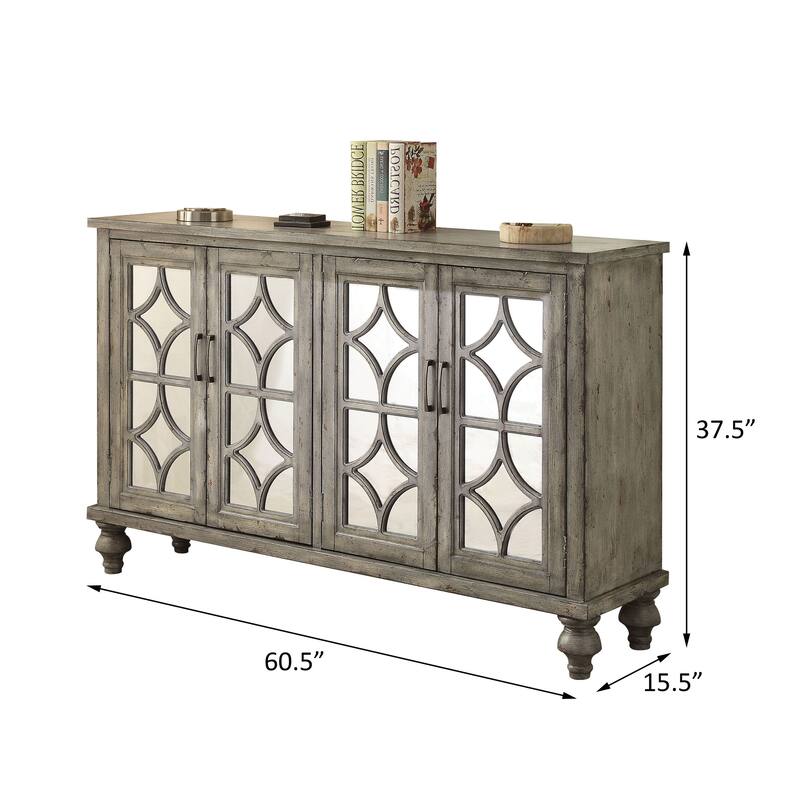 Rondeau Weathered Grey 4-Door Console Table