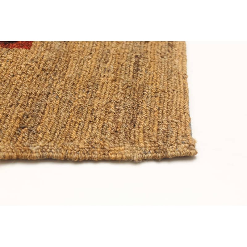 ECARPETGALLERY Flat-Weave Natural Red Wool Tapestry Kilim - 4'10 x 6'5