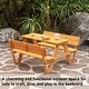 preview thumbnail 2 of 7, Wooden Kids Picnic Table Bench with Backrest, Outdoor Children's Backyard Table, Crafting, Dining, and Playtime Patio Table