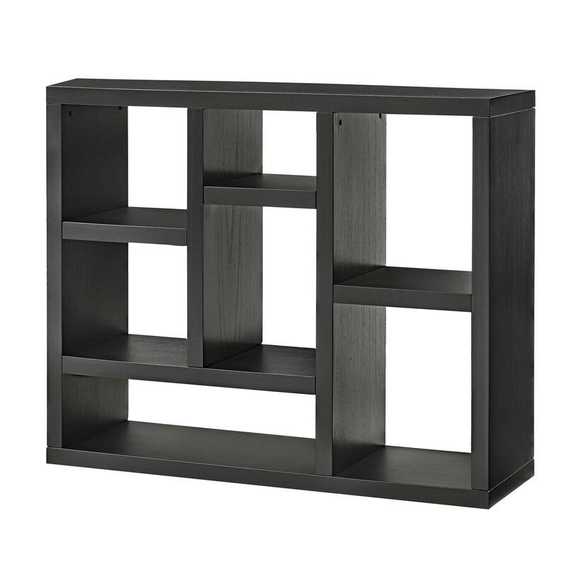 Freestanding Display Cabinet with 7 Cube Storage Spaces - Black