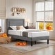 preview thumbnail 19 of 68, VECELO Twin Size Kids Beds Set of 2 Adjustable Headboard Soft Upholstered Headboard with Rivet Detail 8" Underbed Storage