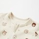 preview thumbnail 2 of 2, 100% Cotton Footed Zip Pajamas - 2 pack - Mini Bears & Beige