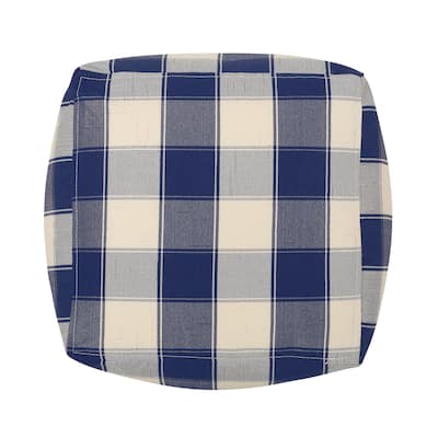 Connor Checkered Square Pouf
