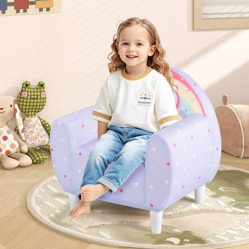 Costway Kids Sofa with Breathable Spandex Fabric High-density Sponge - See Details