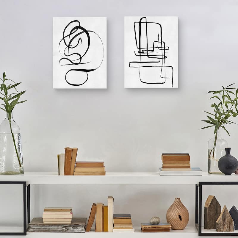 Scribbles I & II by Studio Arts Canvas Art Prints