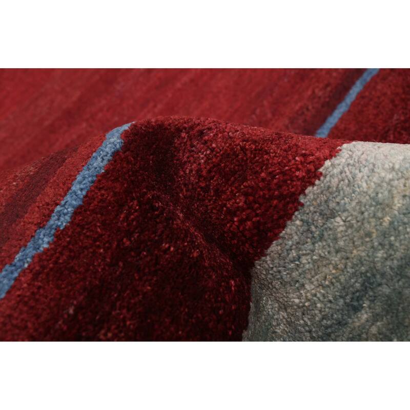 ECARPETGALLERY Hand-knotted Peshawar Ziegler Dark Red Wool Rug - 5'0 x 7'1
