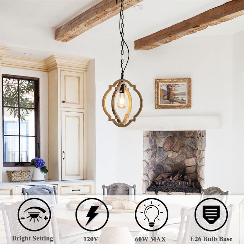 Farmhouse Chandelier, Retro Country Dining Room Lamp, Bulb Not Included