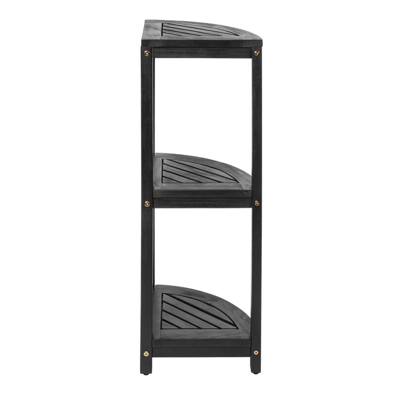 33" Sela 3-Tier Acacia Wood Freestanding Bathroom Corner Shelf