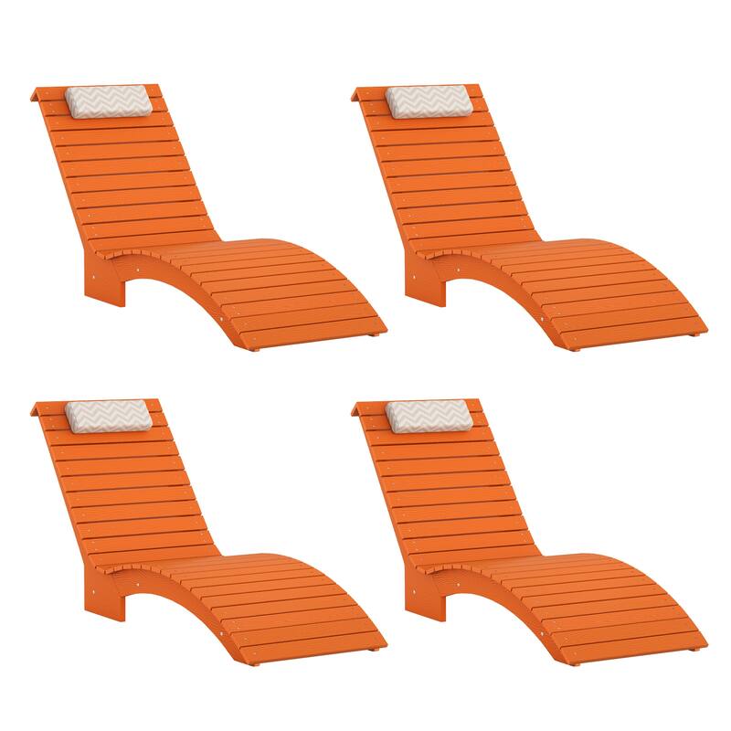 HDPS Pool Lounge Chairs Set of 4, Use in Pools Lounge Chairs, Chaise Chairs with Headrest, Lounge Chair Outdoor