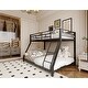 preview thumbnail 1 of 4, Twin XL Full Bunk bed, Heavy Duty Bunk Bed with Safety Ladder and Full-Length Guardrails Black