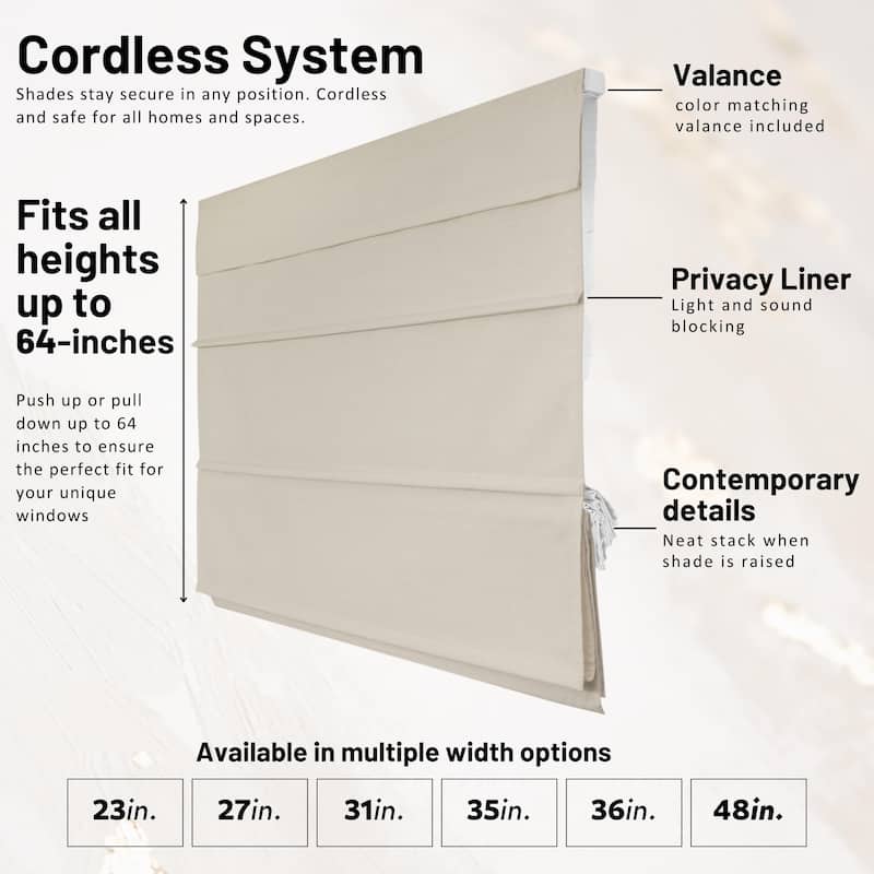 CHICOLOGY Cordless Roman Shades, Privacy Window Blinds for Home