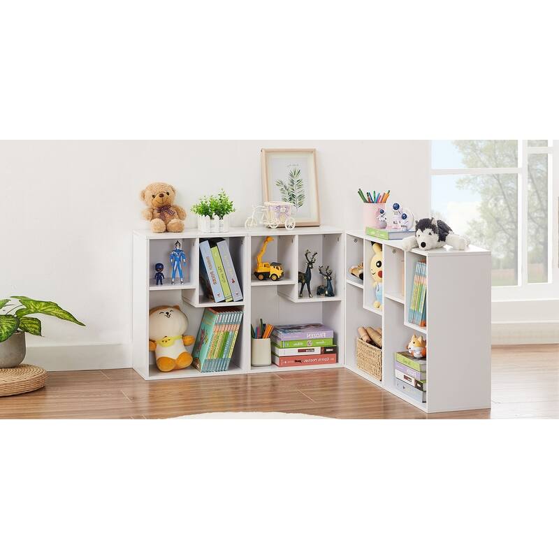 3 Cubes Wood Bookcase 3-Tier Bookshelf Storage Shelf