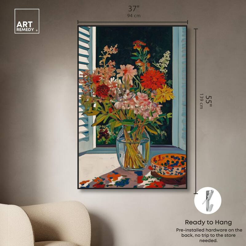 Vase on a Windowsill Canvas by Art Remedy