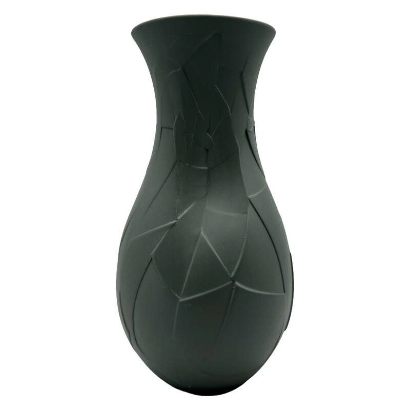 12 Inch Tall Ceramic Flower Vase - Grey