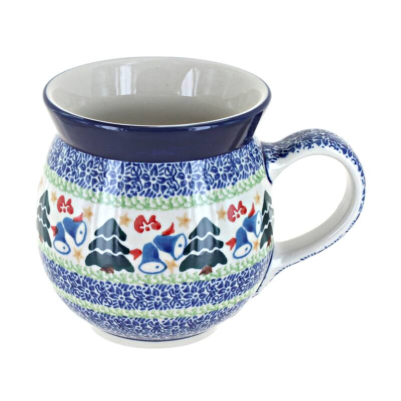 Blue Rose Polish Pottery Ceramika Artystyczna Bubble Mug - Winter Bells