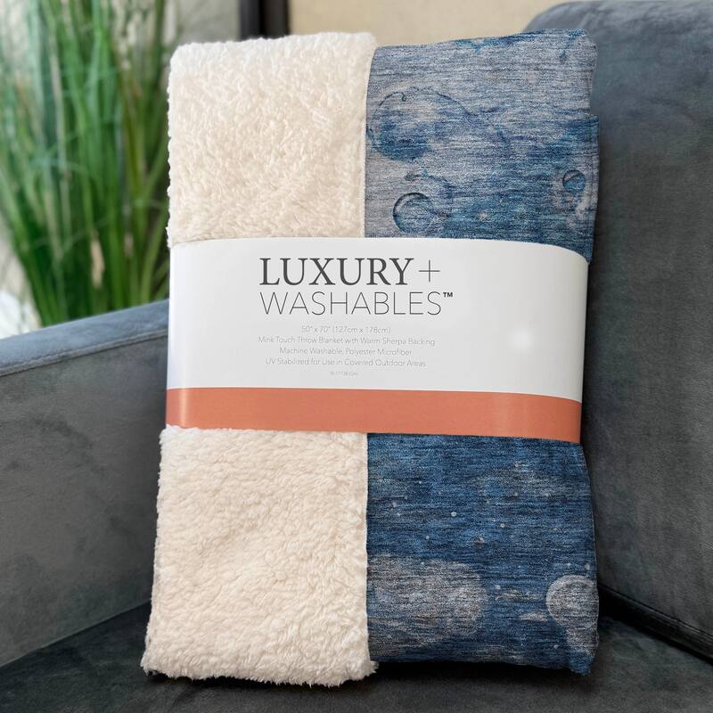 Premium Machine Washable Abstract Modern Sherpa Throw Blanket
