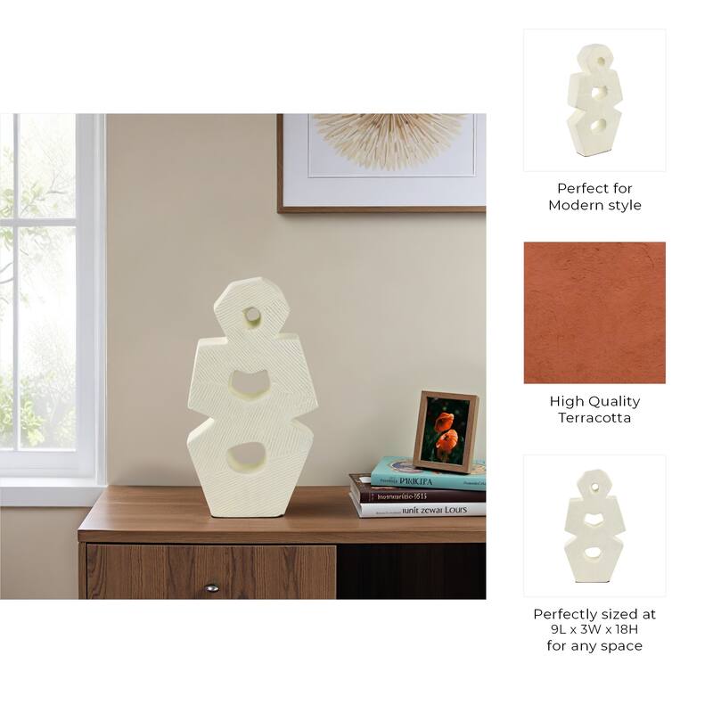 Pottery Modern Glam Abstract Sculpture Textured Geometric Design