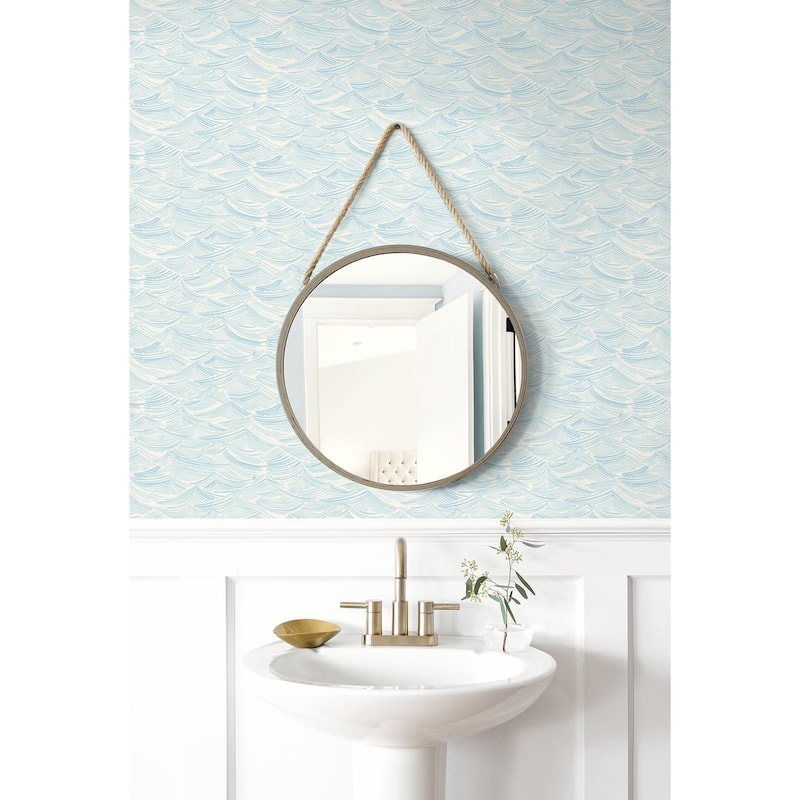 NextWall Bayside Waves Peel and Stick Wallpaper - 20.5 in. W x 18 ft. L