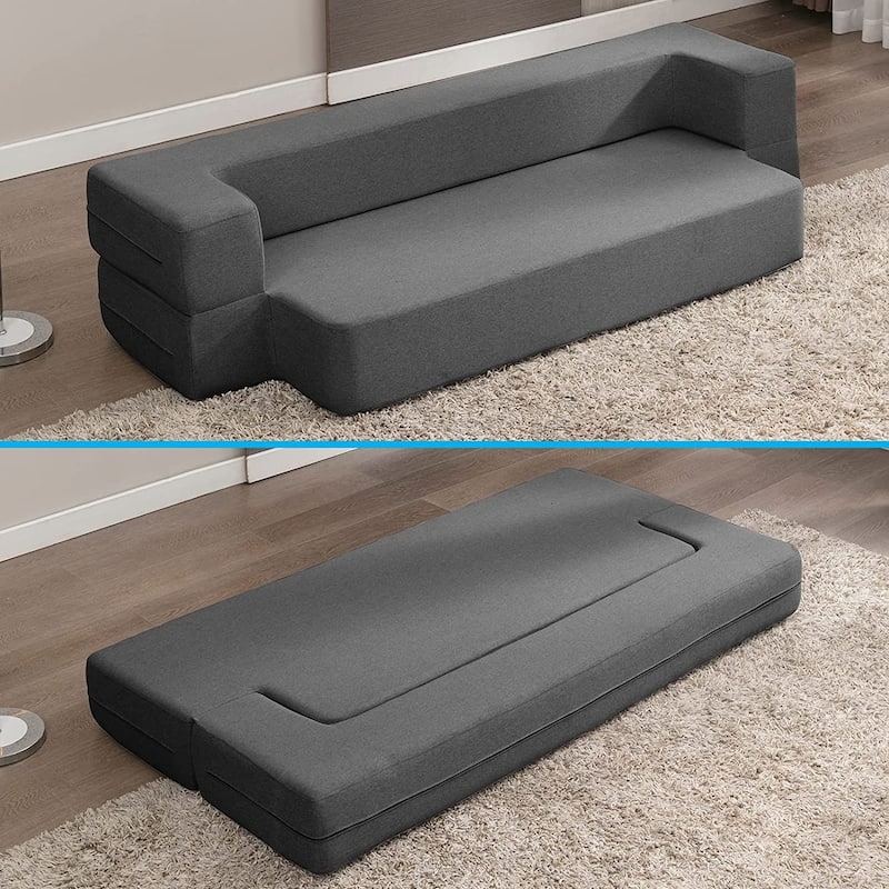 Mixoy Convertible Futon Sofa Bed, Foam Folding Mattress Sleeper Bed