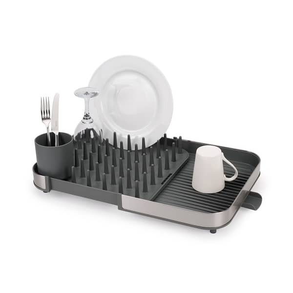 slide 2 of 5, Joseph Joseph Expanding Stainless Steel Dish Rack with Cutlery Drainer