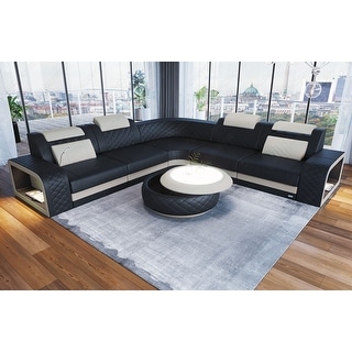 LEATHER SECTIONAL SOFA PHOENIX with 2 power recliner