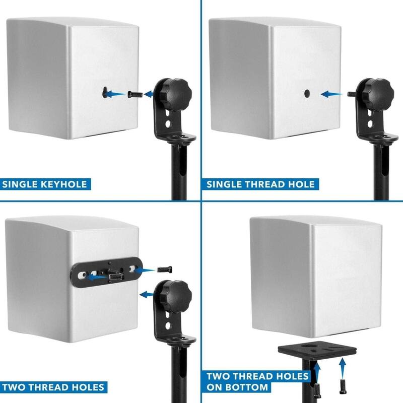 Mount-It! Height Adjustable Speaker Floor Stands 2 Count