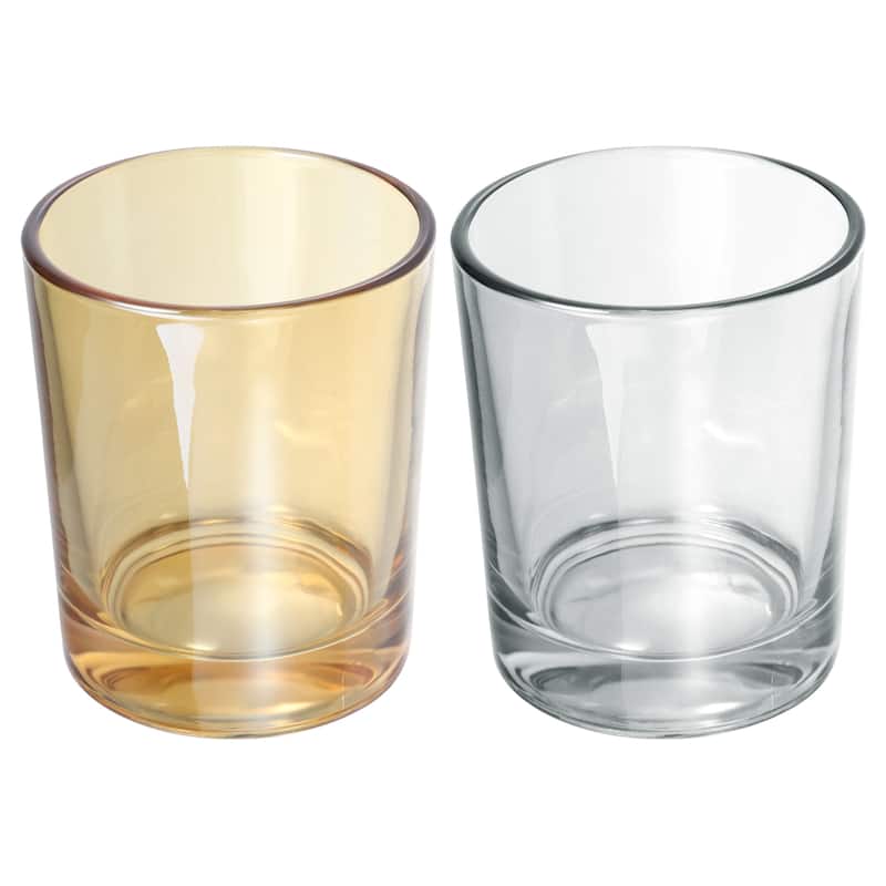 2pcs Bathroom Toothbrush Tumblers Glass for Kitchen Color Smoke Gray Amber - Smoke Gray Amber