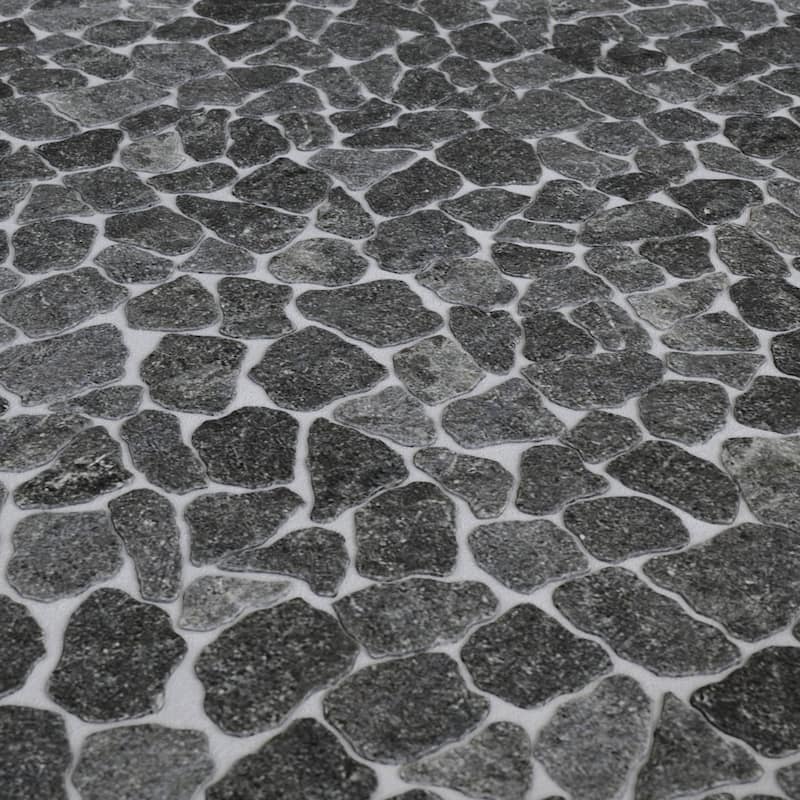 Full Eclectic 18 in. x 18 in. Marble Tumbled Wall and Floor Tile - Raven Basalt - 18 in. x 18 in.