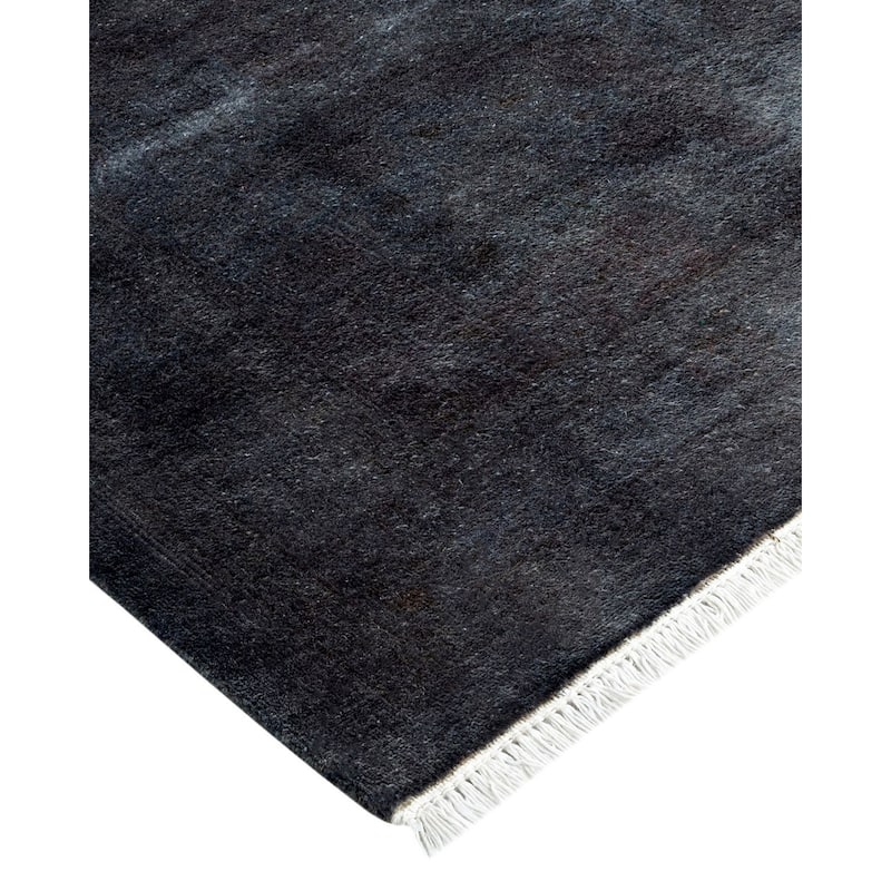 Overton Handknotted Wool Vintage Inspired Contemporary Overdyed Gray Area Rug - 14' 10" x 9' 4"